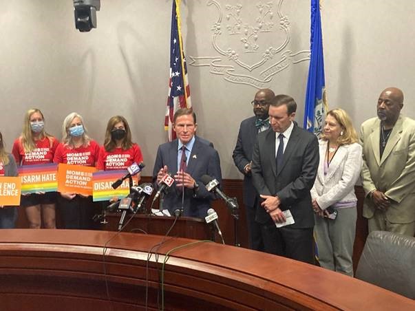 U.S. Senators Richard Blumenthal (D-CT) and Chris Murphy (D-CT) joined advocates to provide an update on the ongoing gun safety legislation negotiations.